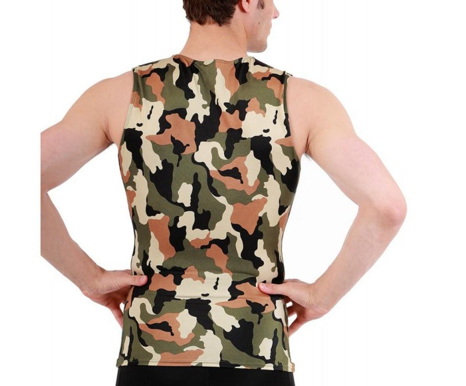 Insta Slim Big and Tall Camo Activewear Sleeveless V- Neck 3VAT0N1BT
