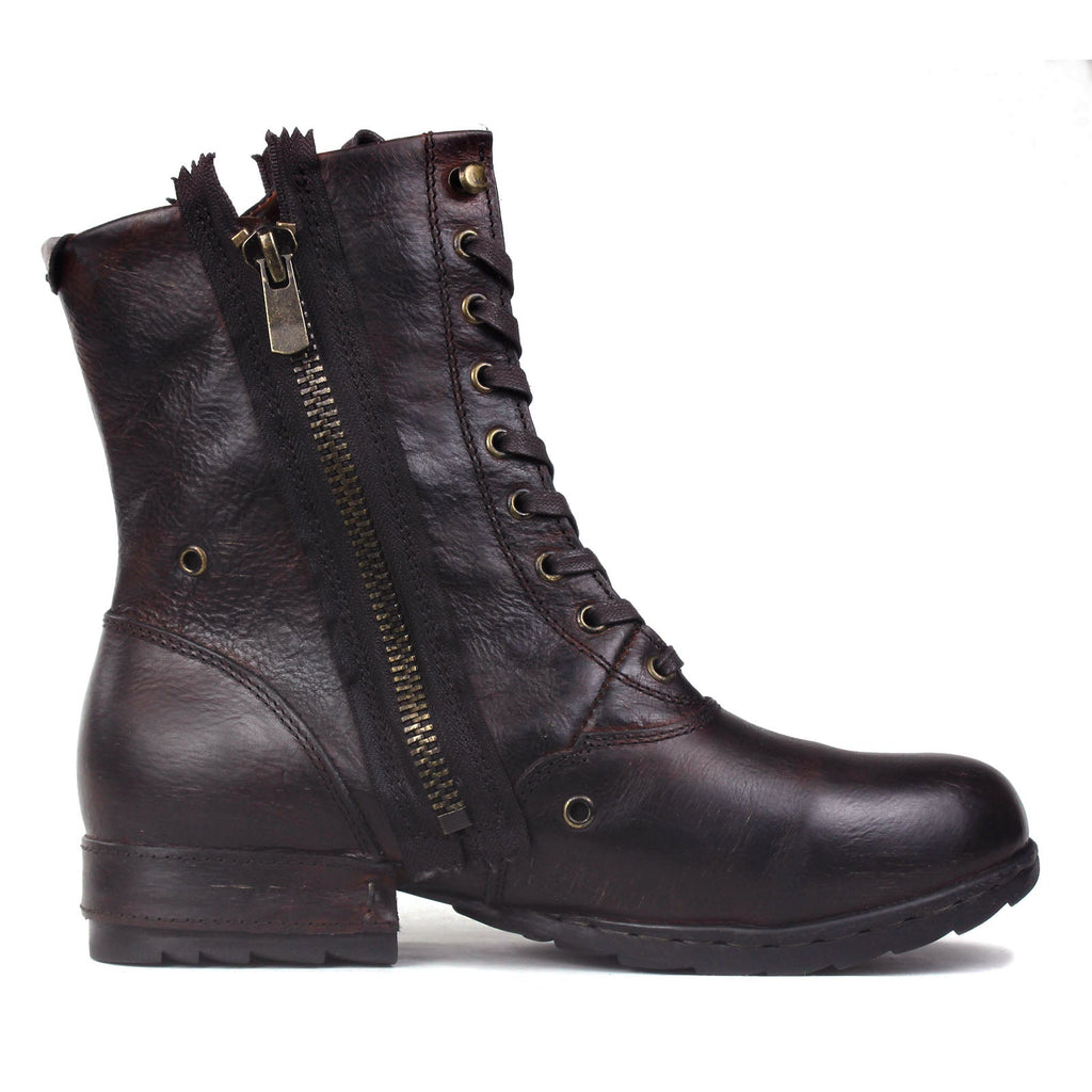 Men's Leather Ankle Boots OSS-5008-8-H-Vintage DarkBrown