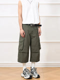 Men's Wide Leg Cropped Cargo Pants