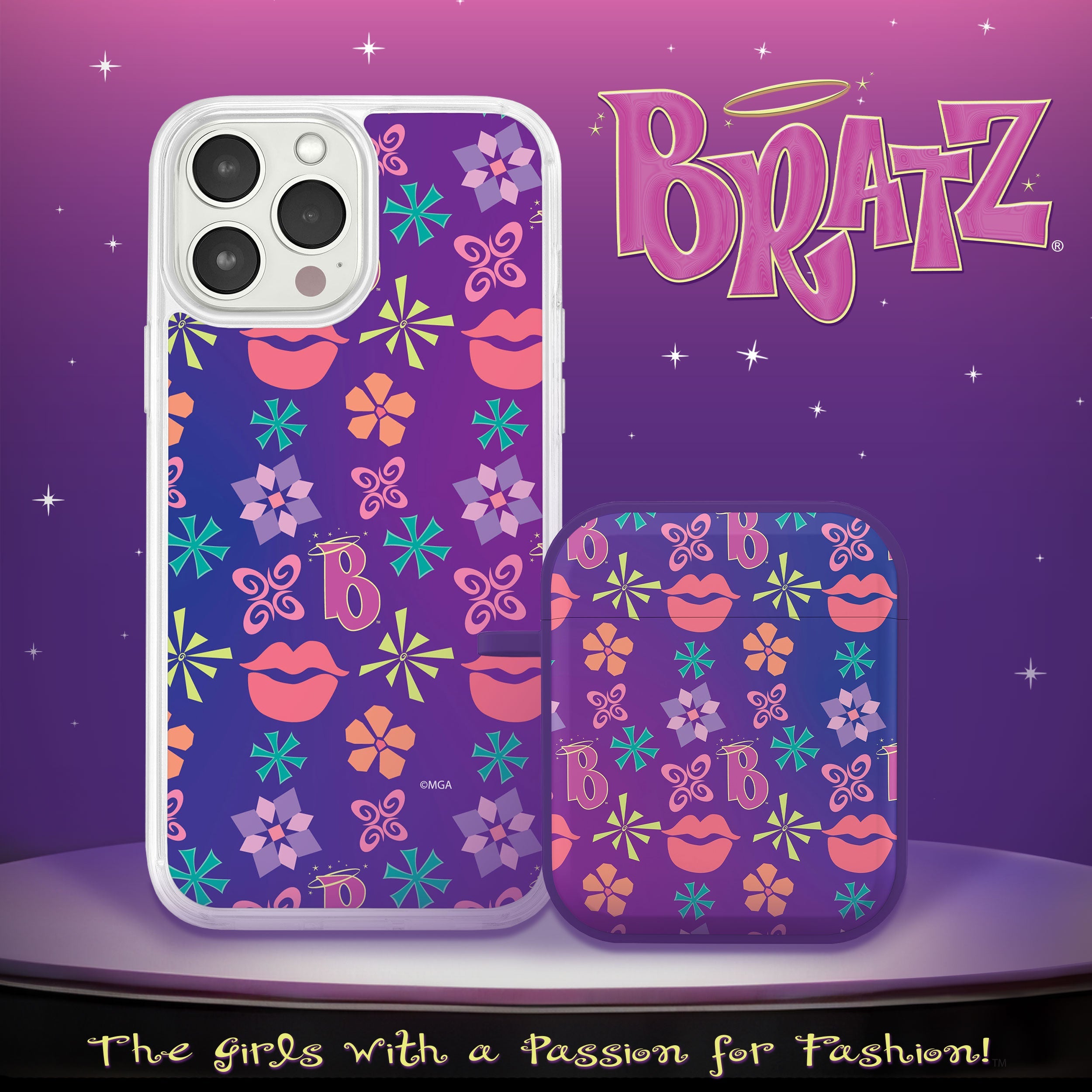 Bratz® Classic HD Apple iPhone 15 Mag-Safe Phone Case and AirPods Gen 1 & 2 Combo Package