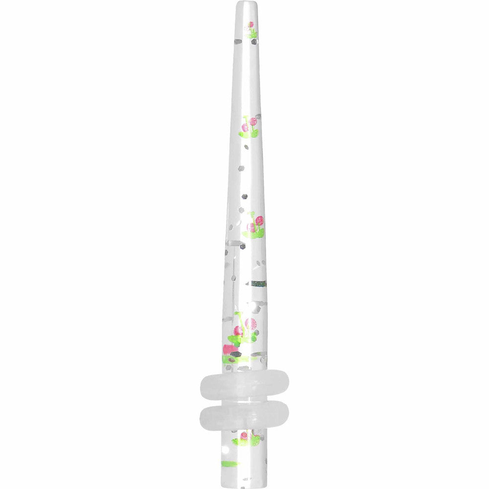 8G Clear Acrylic Glitter Cherry Confetti Taper