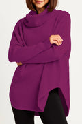 Pima Cotton Waffle Cowl Sweater - Crimson