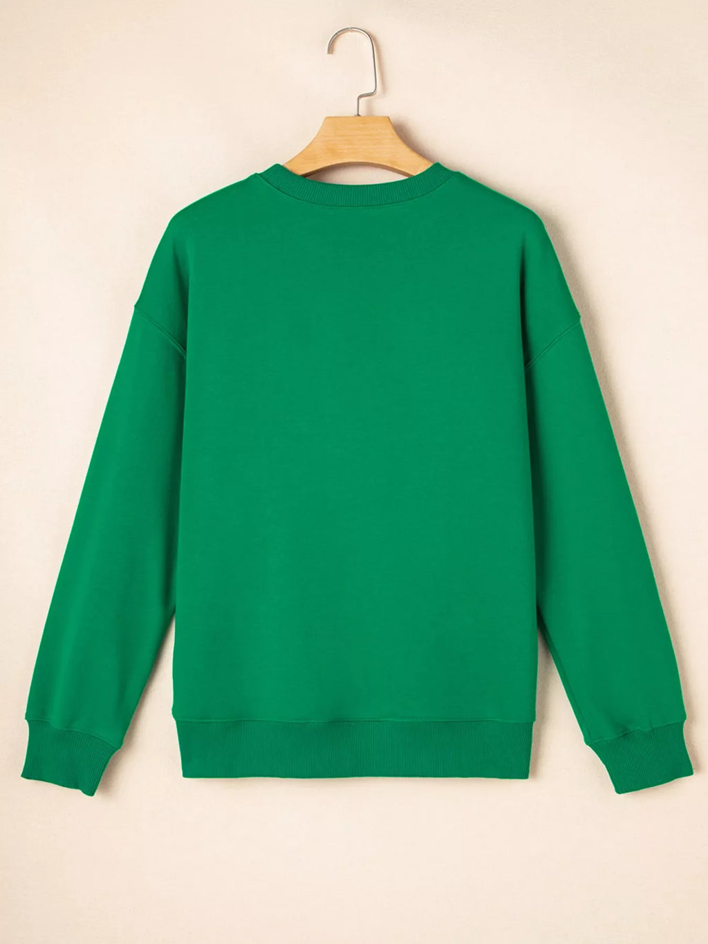 Sequin Letter Graphic Father Christmas Patched Sleeve Drop Shoulder Sweatshirt