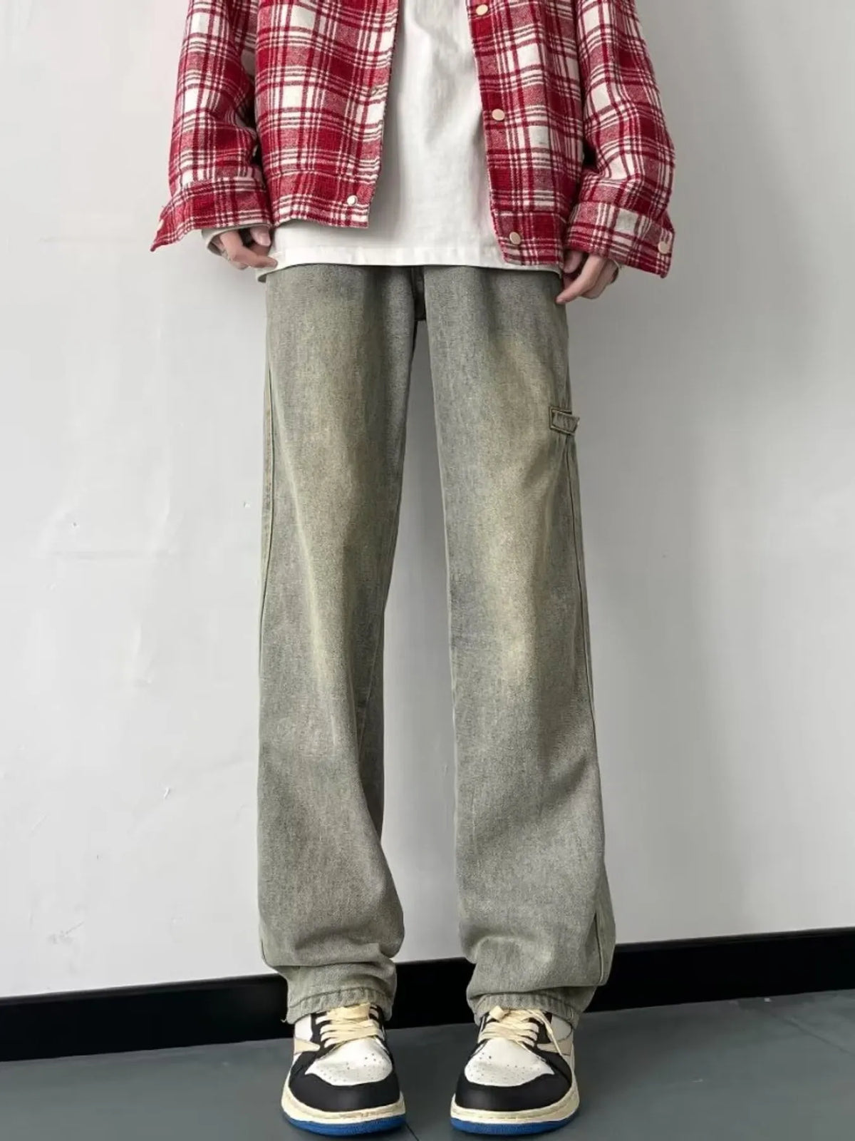 Men's Full Size Wash Loose Fit Jeans Plus Size