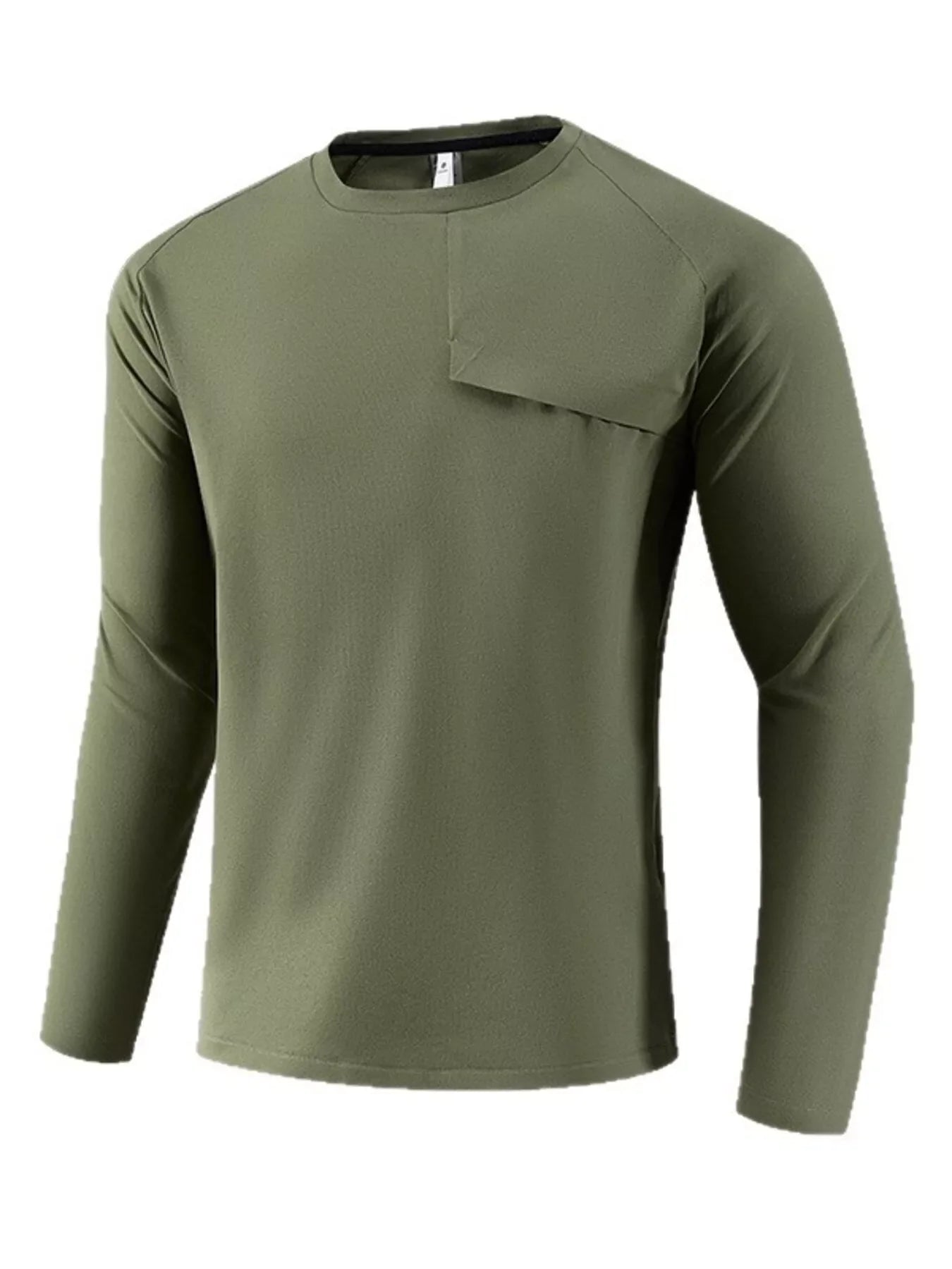 Men's Plus Size Long Sleeve T-Shirt with Pocket