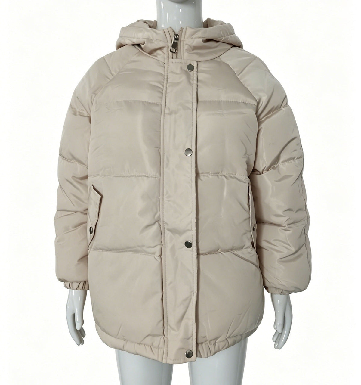 Womens Winter American-Style Fake Two-Piece Patchwork Hooded Cotton Padded Coat