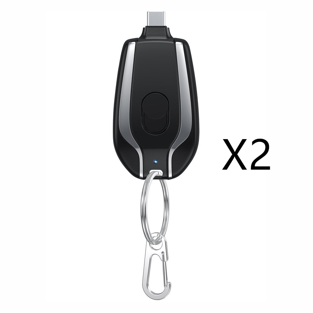 Mini Keychain Power Bank, 1500mAh Emergency Charger