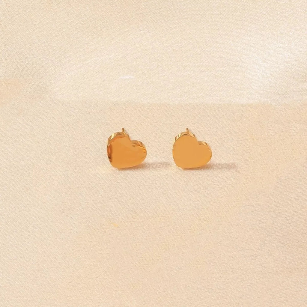 18K Gold-Plated Heart Earrings and Bracelet Jewelry Set