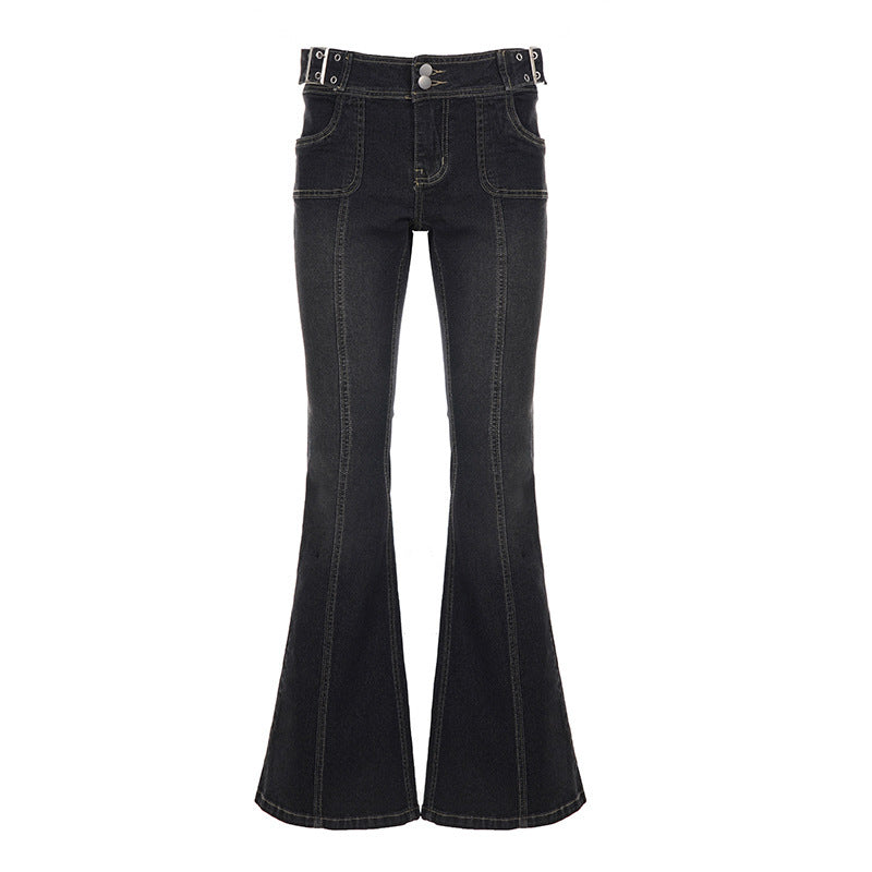 Retro Bootcut Black Jeans For Women