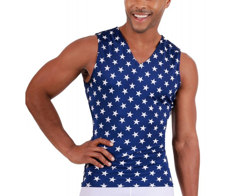 Insta Slim Big and Tall Stars Activewear Sleeveless V- Neck 4VAT0N1BT