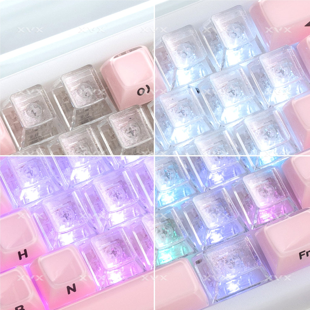 XVX Fizz Heart Series Cherry Profile PC 21-Key Artisan Keycap Set