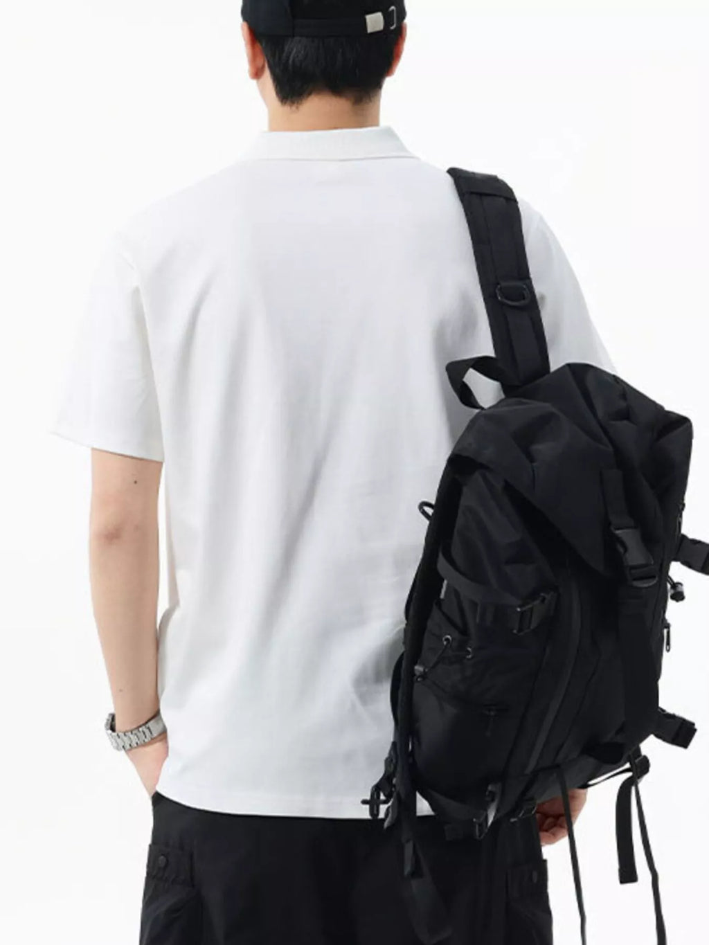 Men's Full Size Solid Color Casual Polo Shirt Plus Size