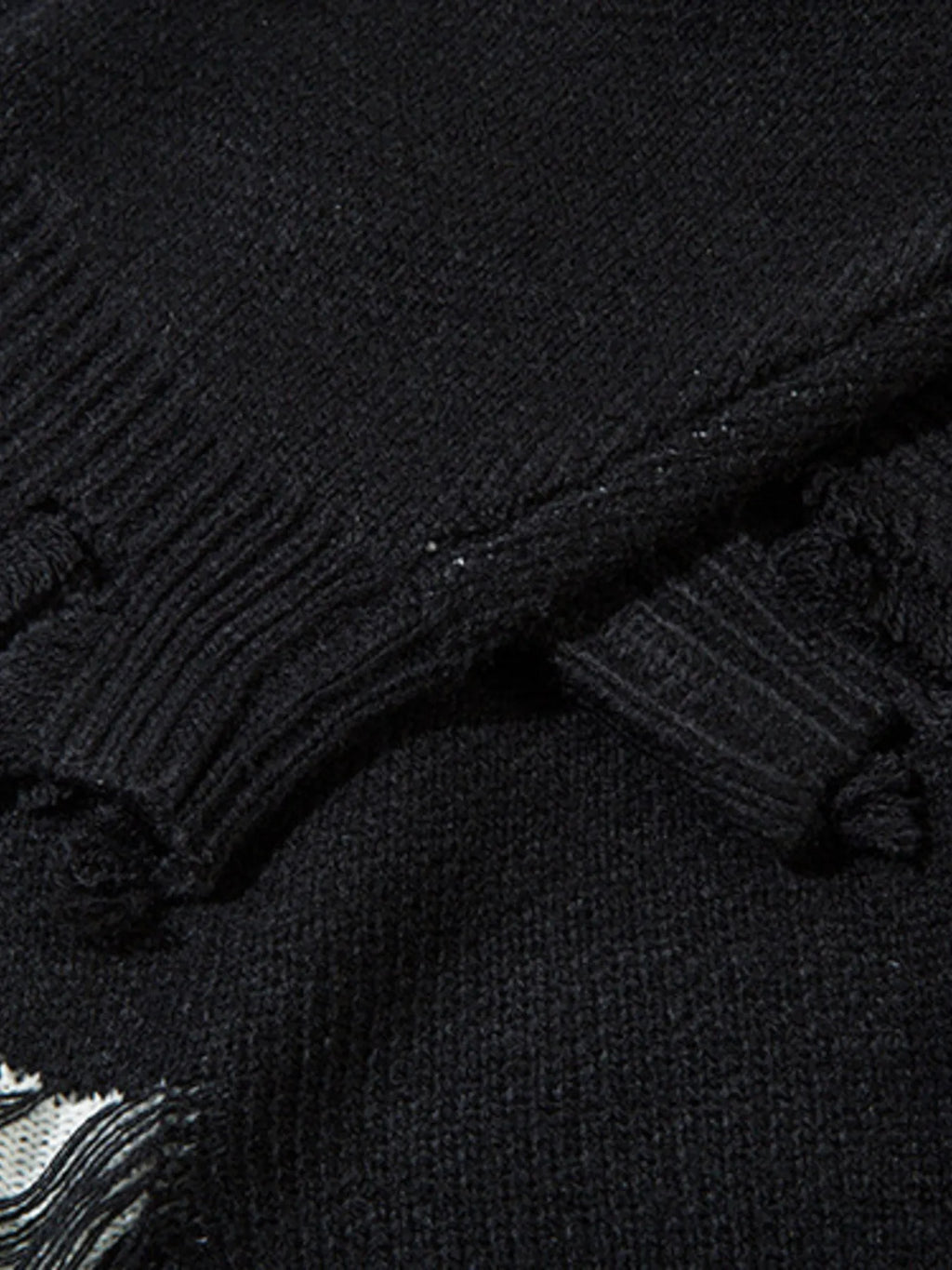 Men's Distressed Chain Detail Oversized Sweater