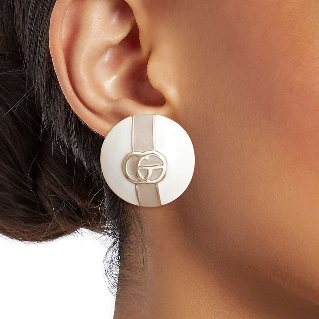 Dome Stud Earrings Ivory Elegance Stylish Statement Jewelry