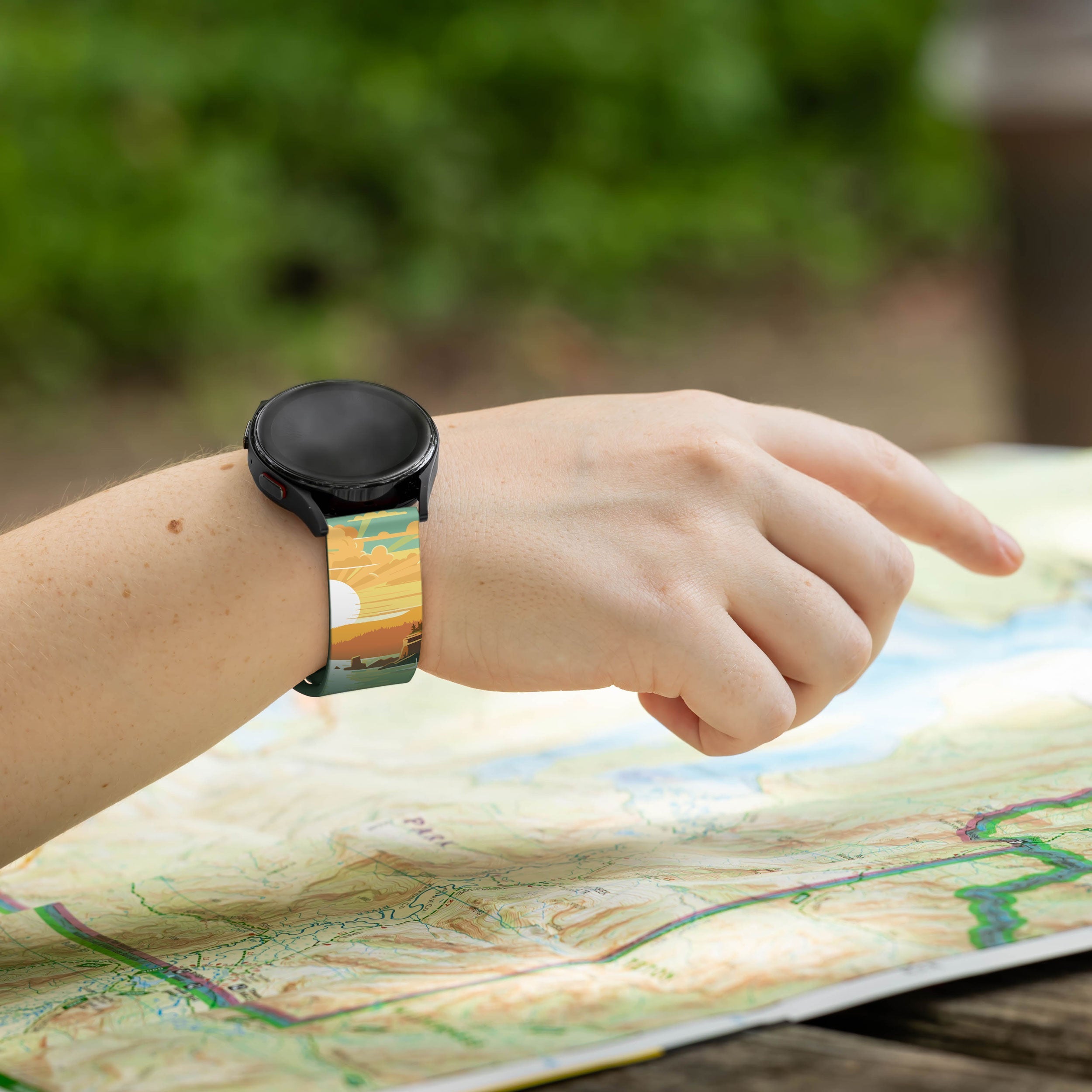 National Parks Acadia HD  Watchband for Samsung, Garmin, Fossil, and More