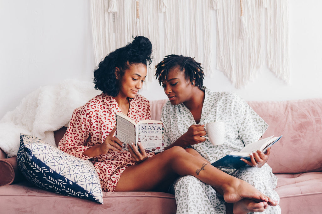 Organic Cotton Leopard Pajama Set in Blush + Berry