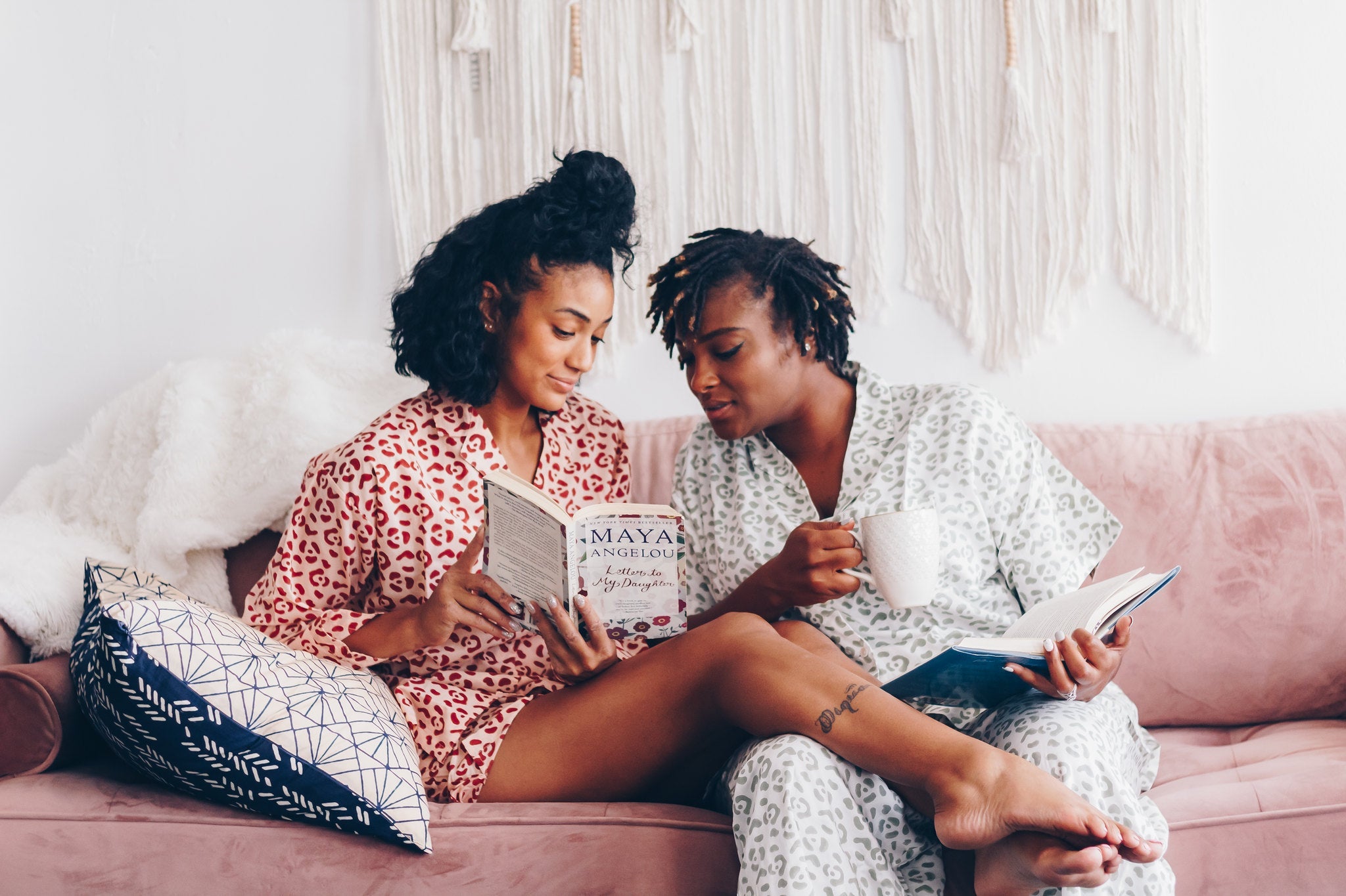 Organic Cotton Leopard Pajama Set in Blush + Berry