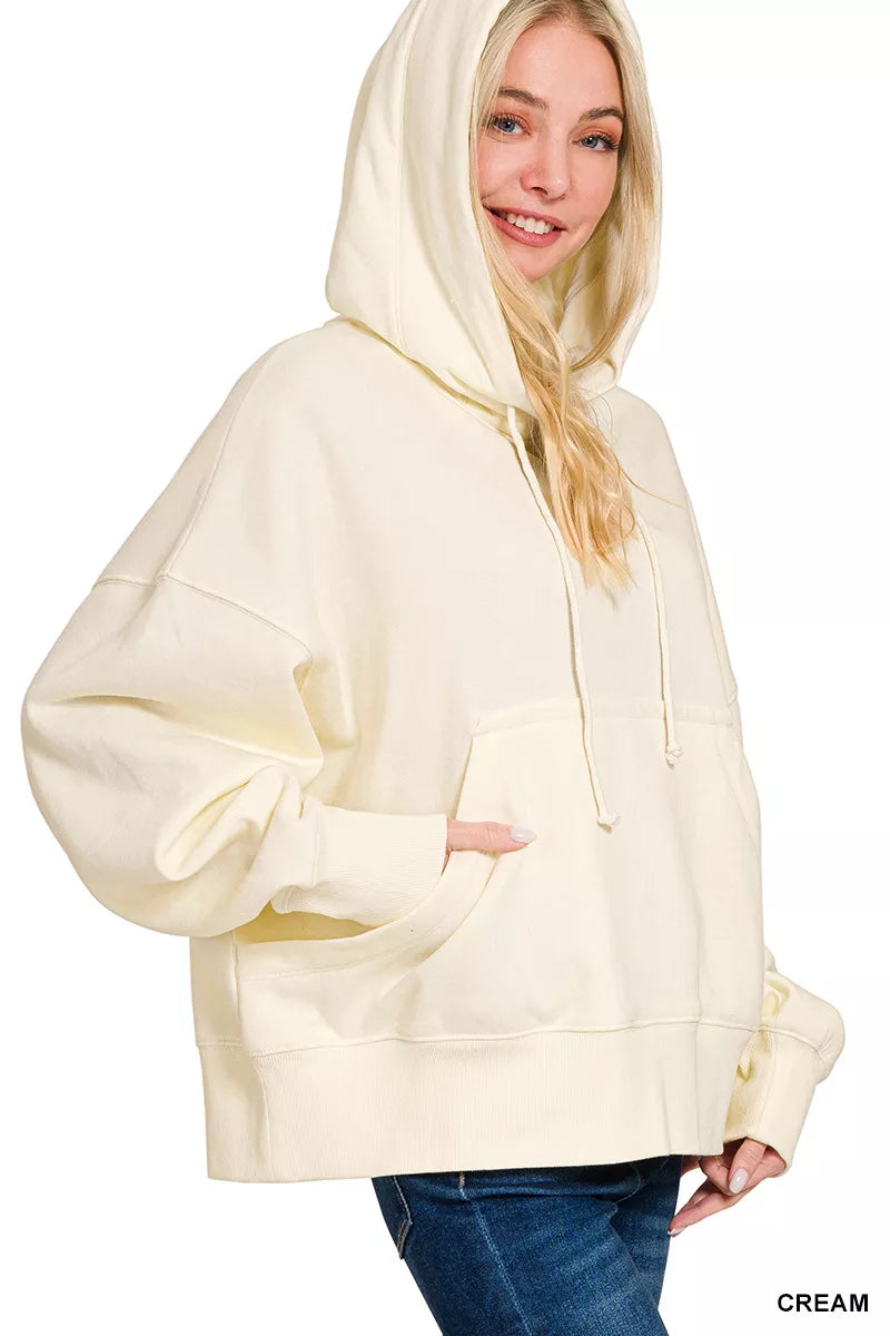 Oversized Fleece Kangaroo Pocket Hoodie