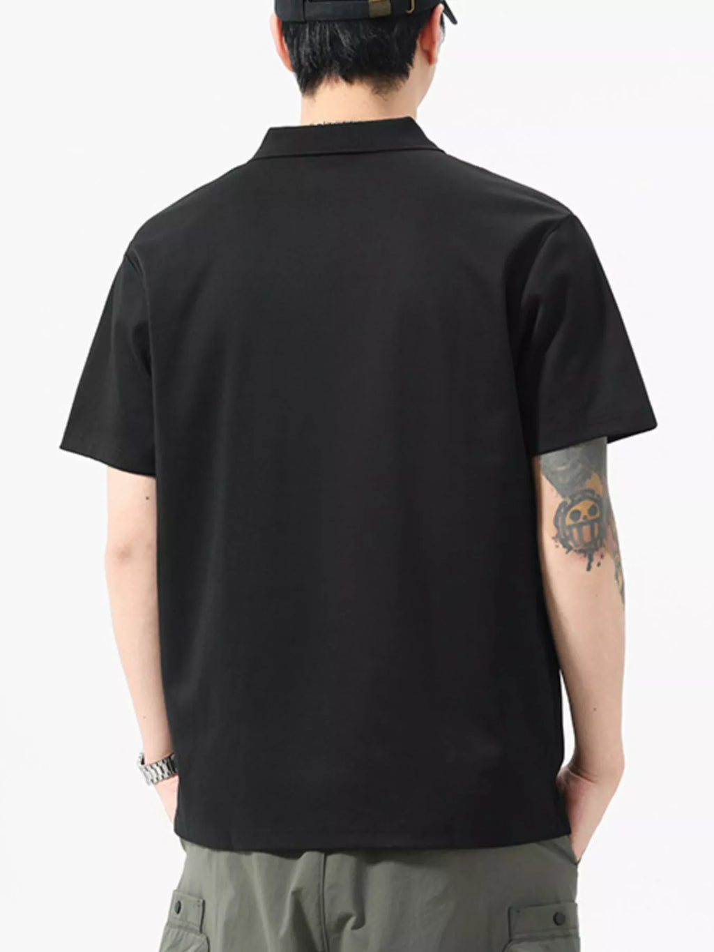 Men's Full Size Solid Color Casual Polo Shirt Plus Size