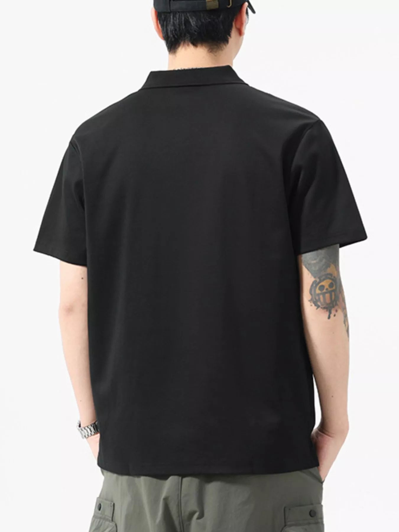 Men's Full Size Solid Color Casual Polo Shirt Plus Size