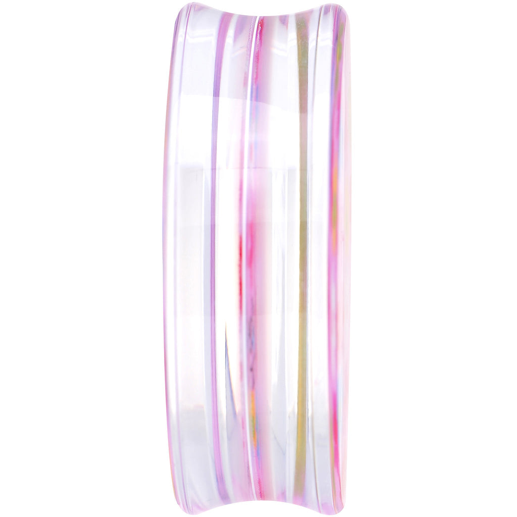 50mm Acrylic Pink Multicolored Flower Power Saddle Plug