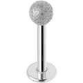 16G 5/16 Silver Sandblasted Steel Monroe Labret 3mm Ball