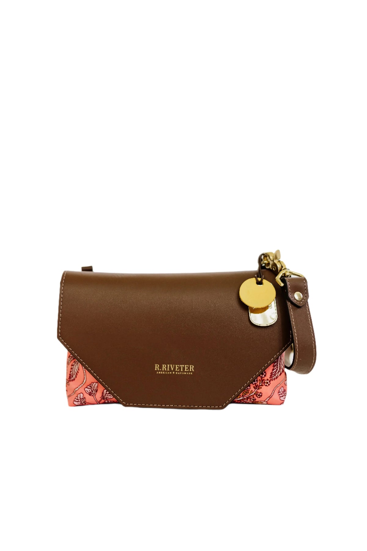 Patton | Rose Bandana Printed Nylon + Brown Leather Saddle Bag