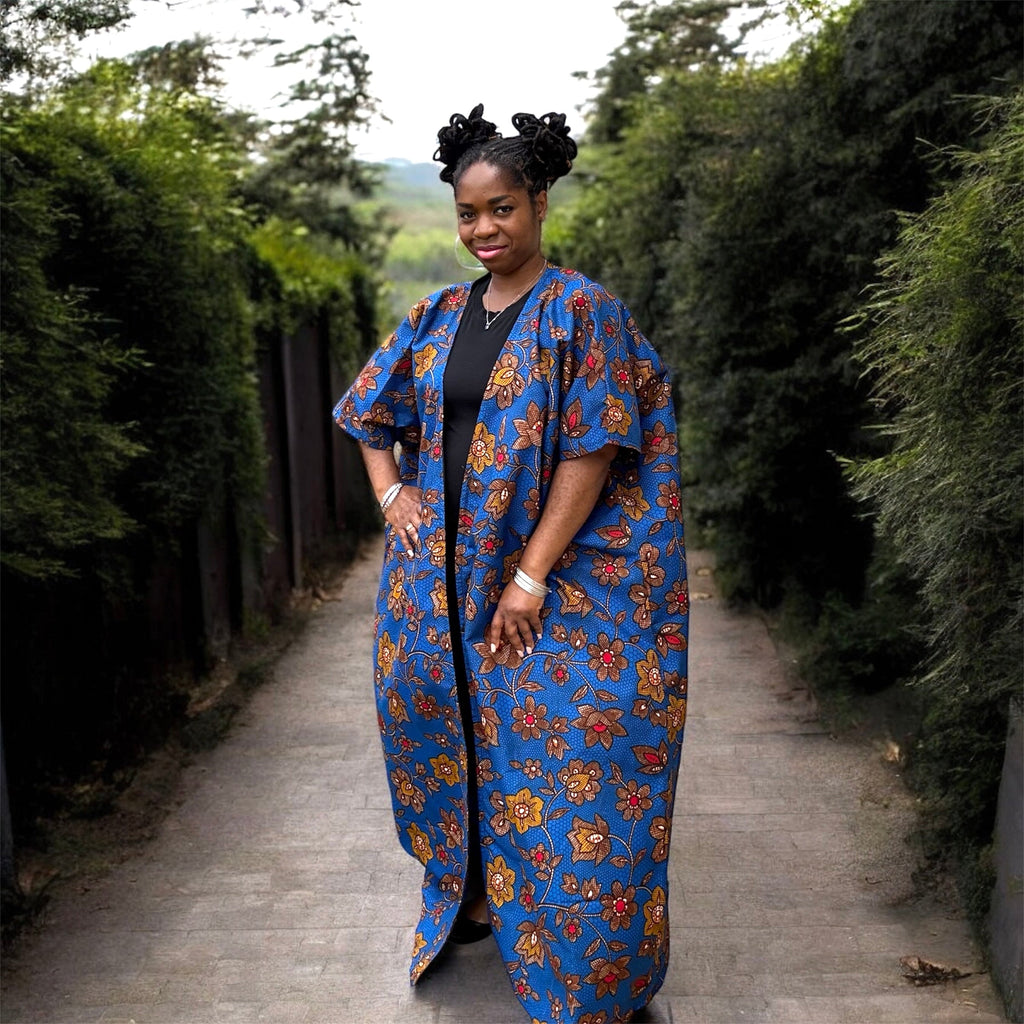 Bold African Print Custom Kimono Duster - Summer Outerwear/ Robe for Women