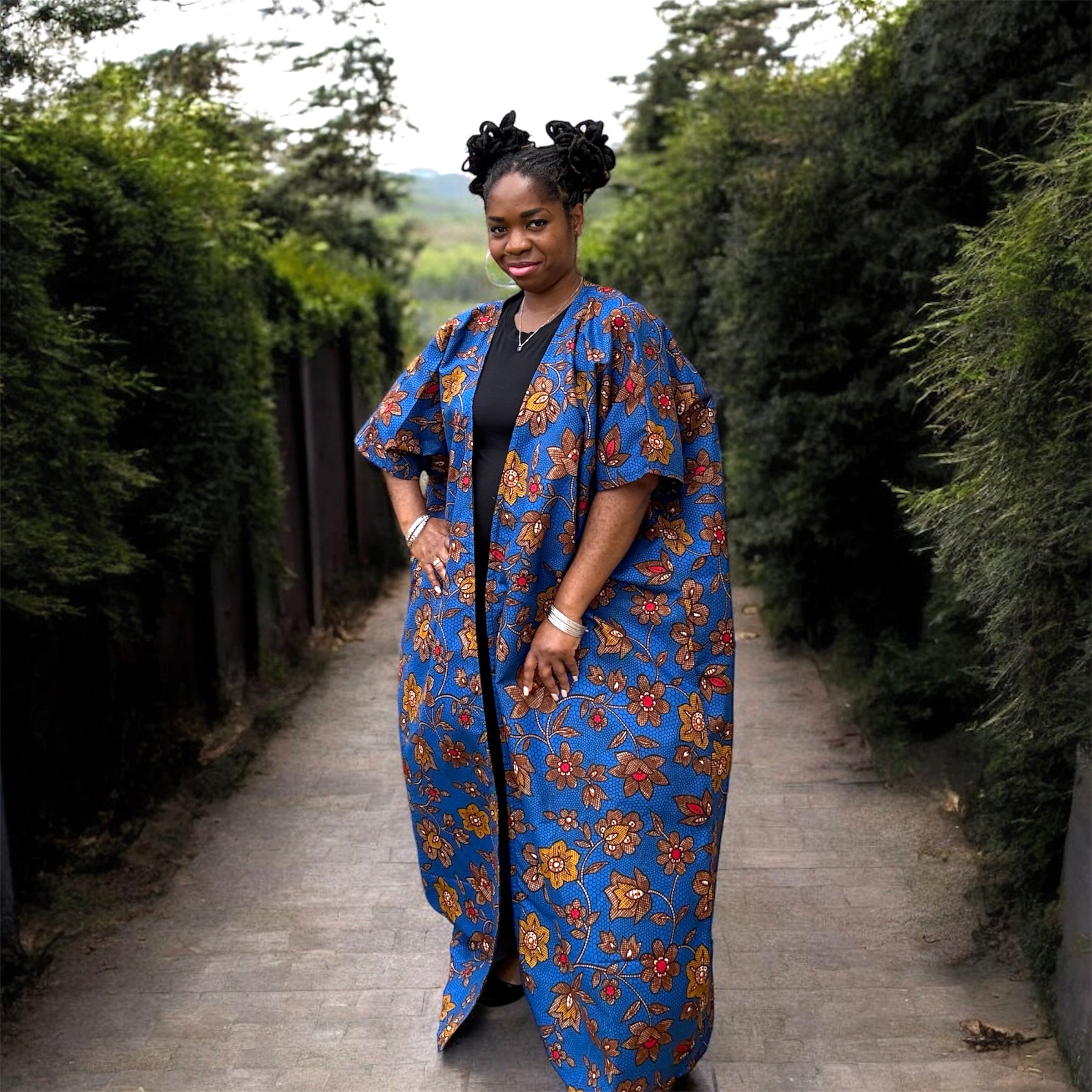 Bold African Print Custom Kimono Duster - Summer Outerwear/ Robe for Women