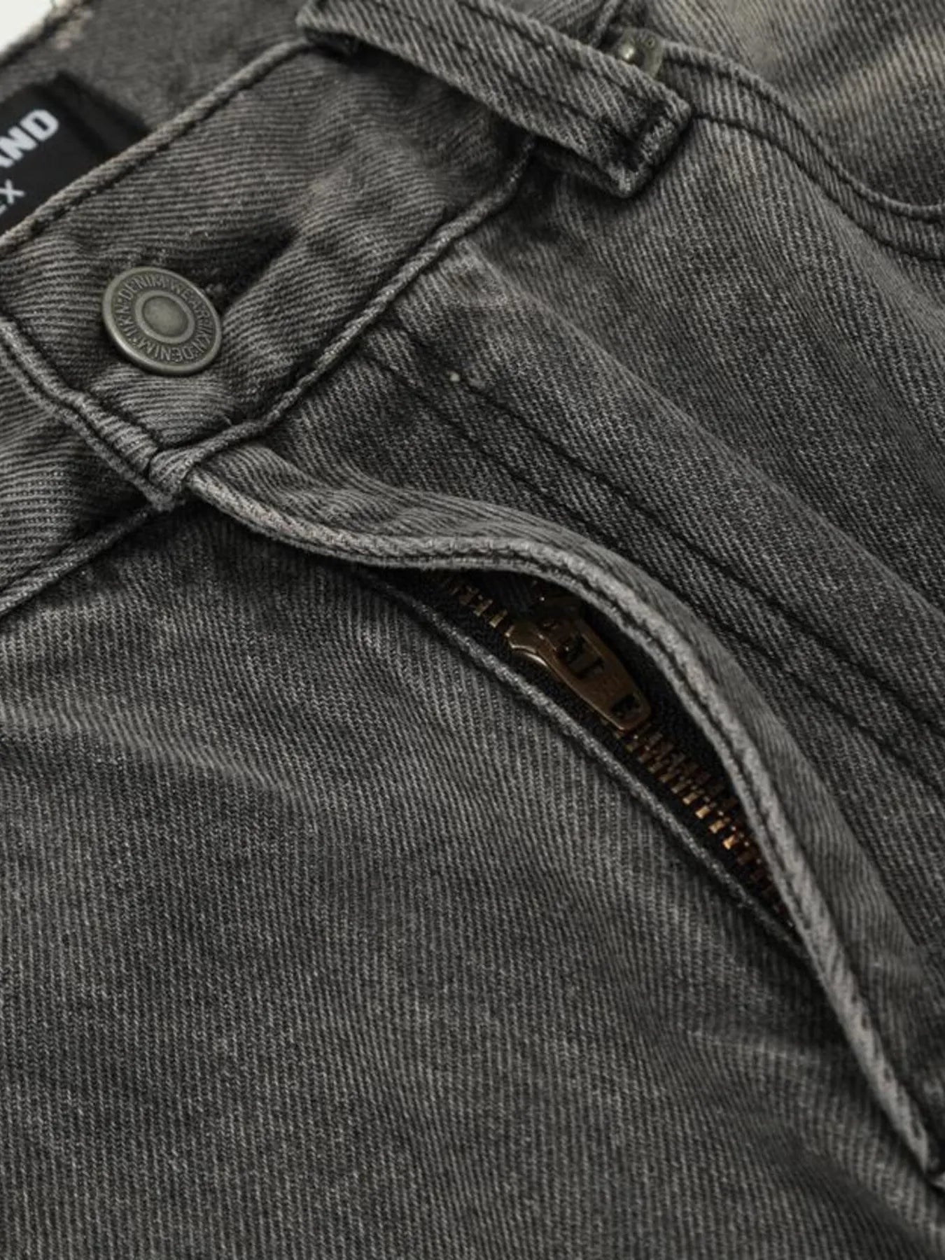 Men's Vintage Washed Distressed Wide-Leg Jeans
