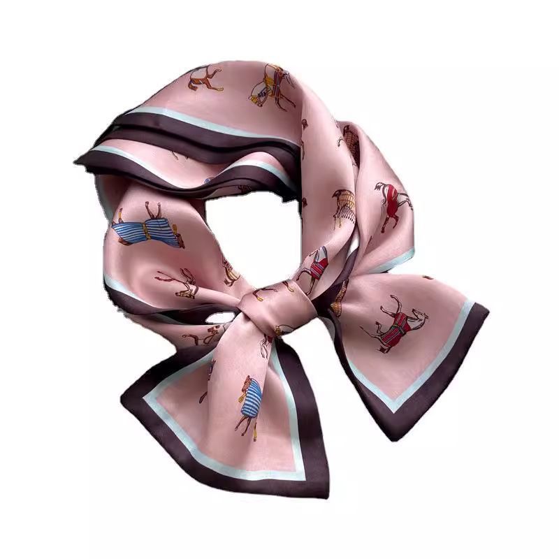 Floral-print Neck Scarf Springsummer Silk Scarf