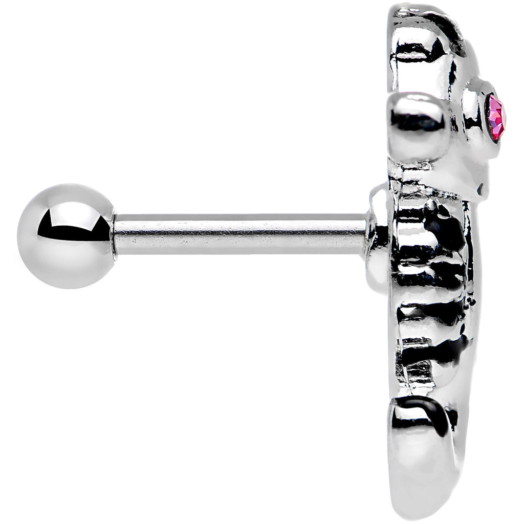 16G 1/4 Pink Gem Eyeball Seahorse Cartilage Earring