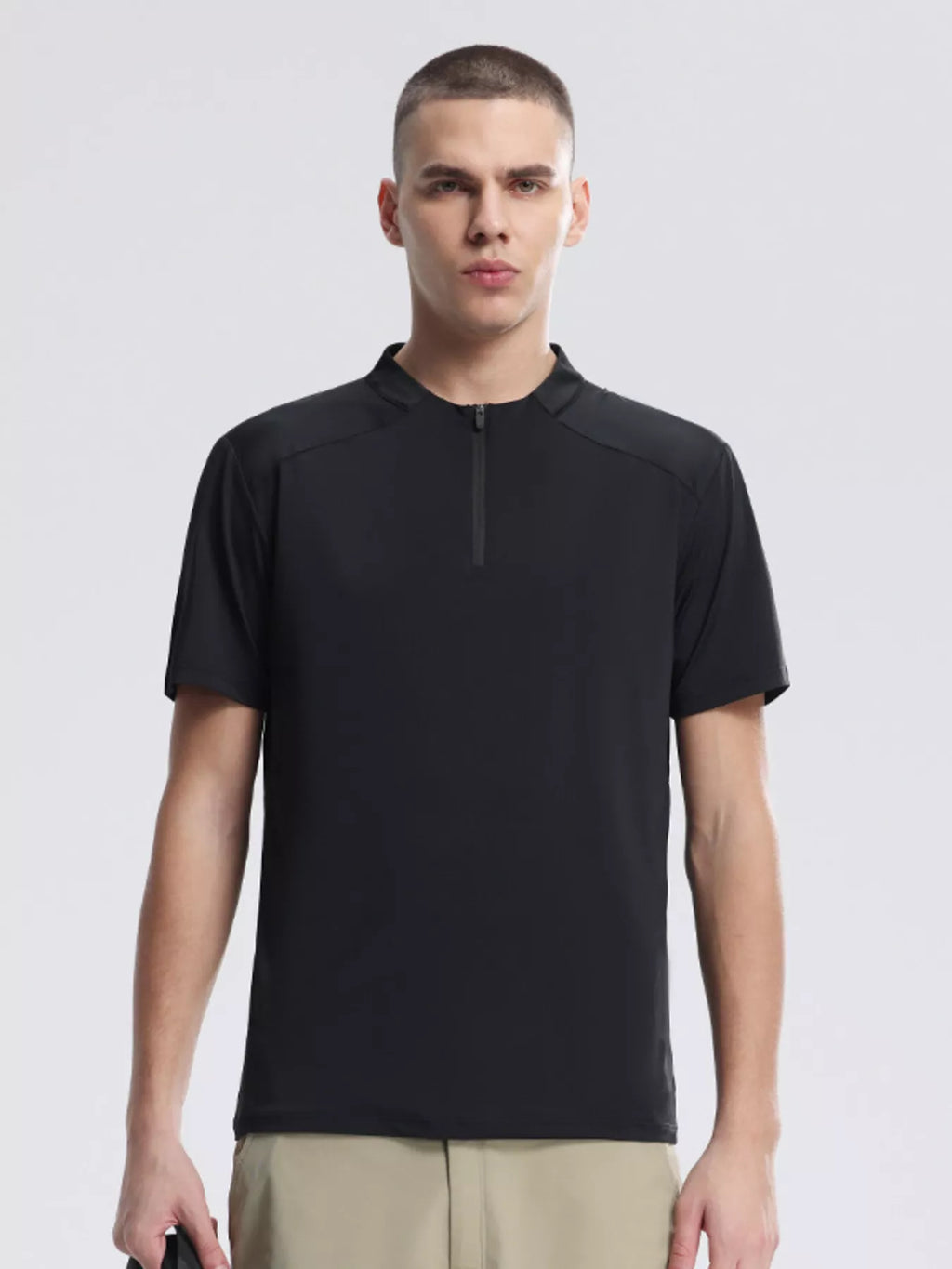 Men's Quarter Zip Short Sleeve Active T-Shirt