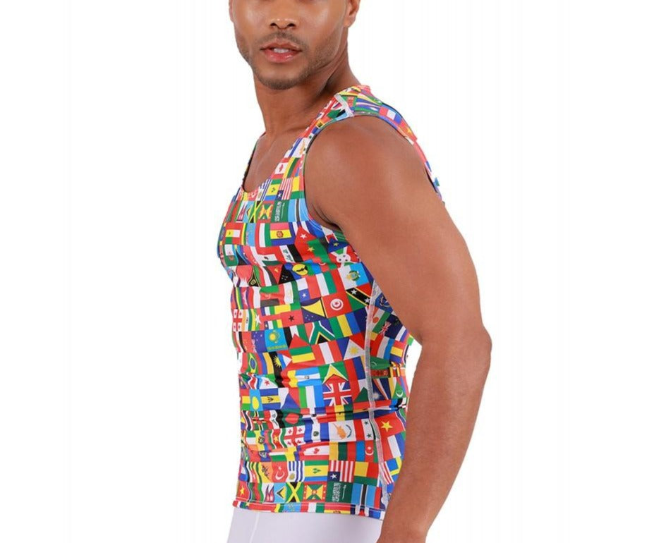 Insta Slim Big and Tall Flag Activewear Muscle Tank 5MAT001BT