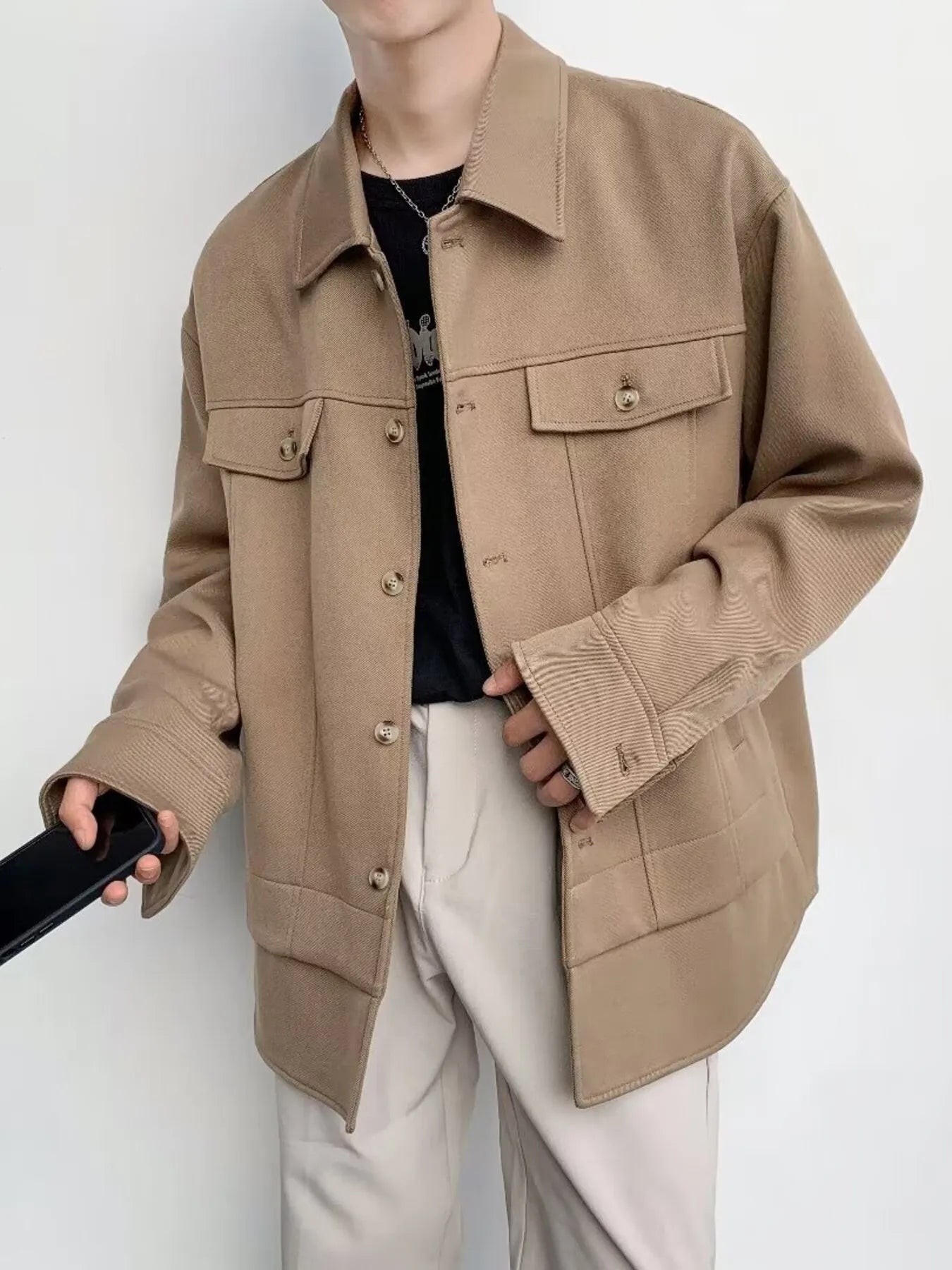 Men's Casual Button-Down Jacket