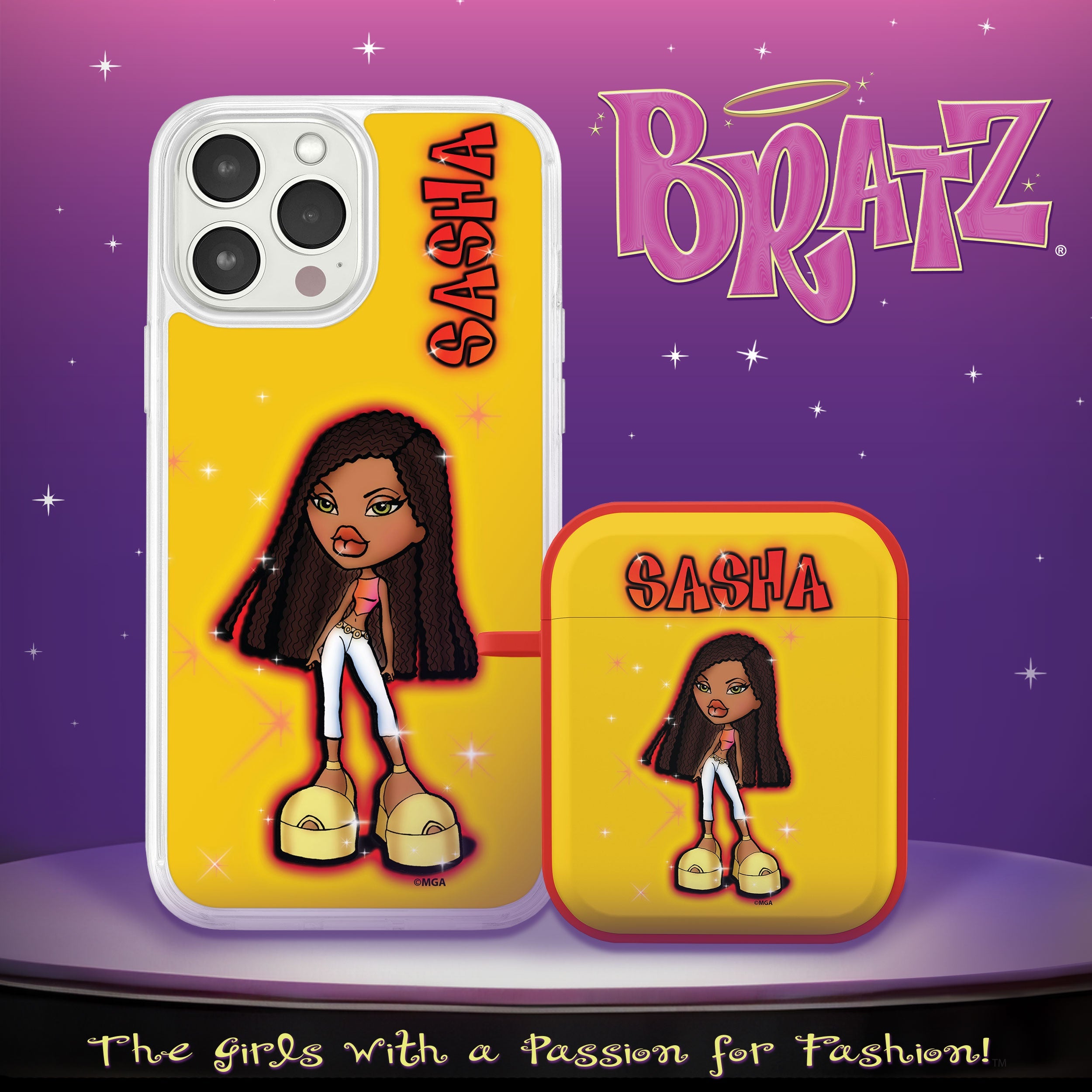 Bratz® Passion For Fashion HD Apple iPhone 13 Mag-Safe Phone Case and AirPods Gen 1 & 2 Combo Package