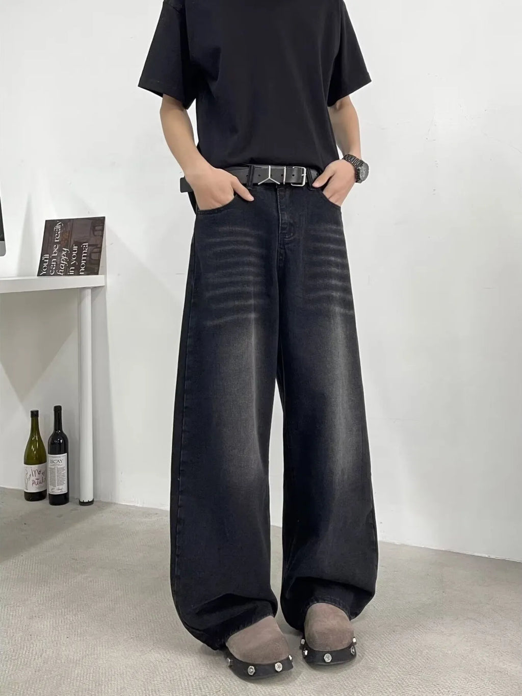 Men's Full Size Wide Leg Jeans Plus Size
