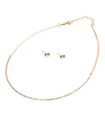 Elegant Clear Stone Necklace Set Stylish Jewelry Accessory
