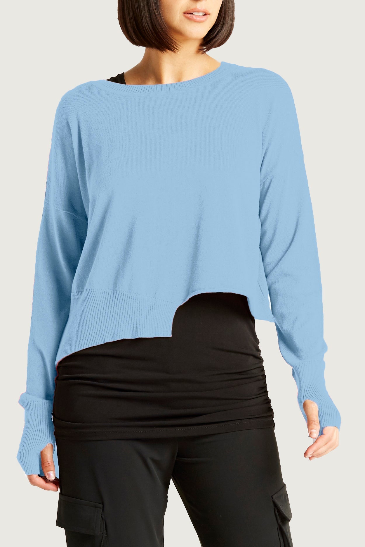 Pima Cotton Mini Knit Crewneck Sweater - Cameo