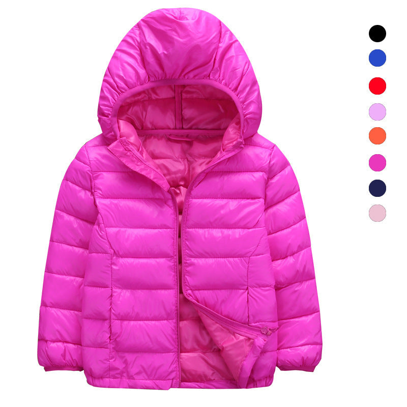 Autumn And Winter Children's Clothing Cotton-padded Coat Down Cotton Coat Lightweight Hooded Jacket