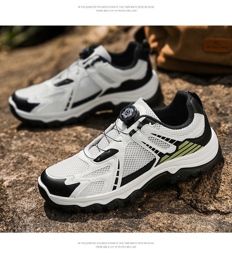Men's Summer Hiking Shoes, New Breathable Hollow Mesh Sneakers, Non-slip Wear-resistant Casual Dad Shoes For Men