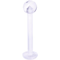 14G 9/16 Clear Flexible Bioplast Straight Barbell Retainer