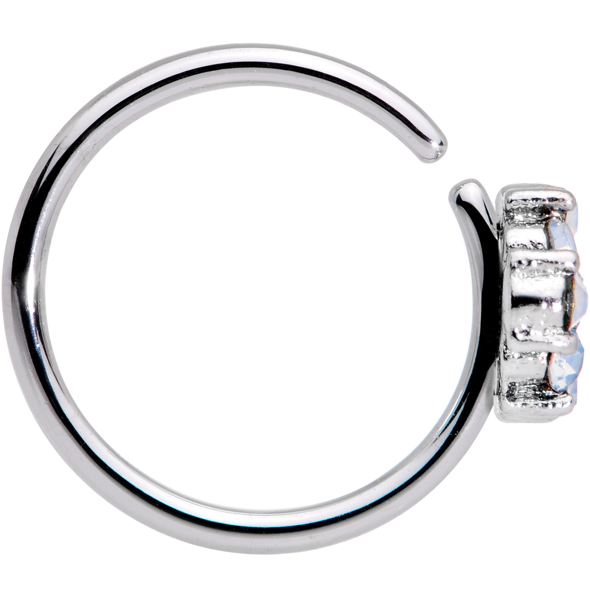 20G 5/16 Blue White Faux Opal Cross Seamless Circular Ring