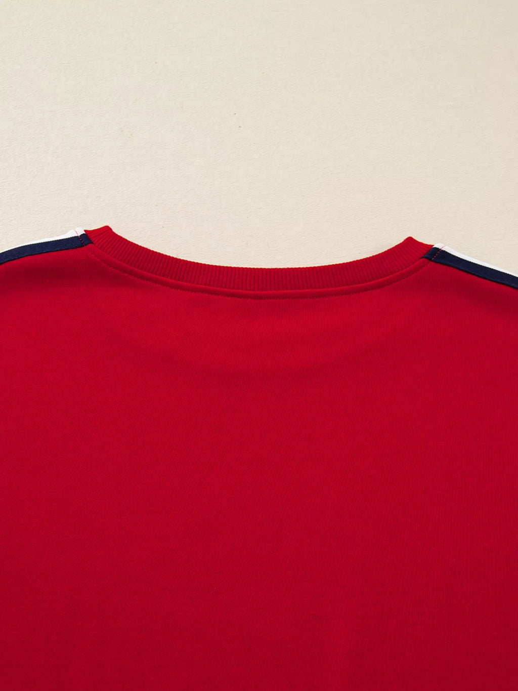 Contrast Striped Detail Varsity Sweatshirt