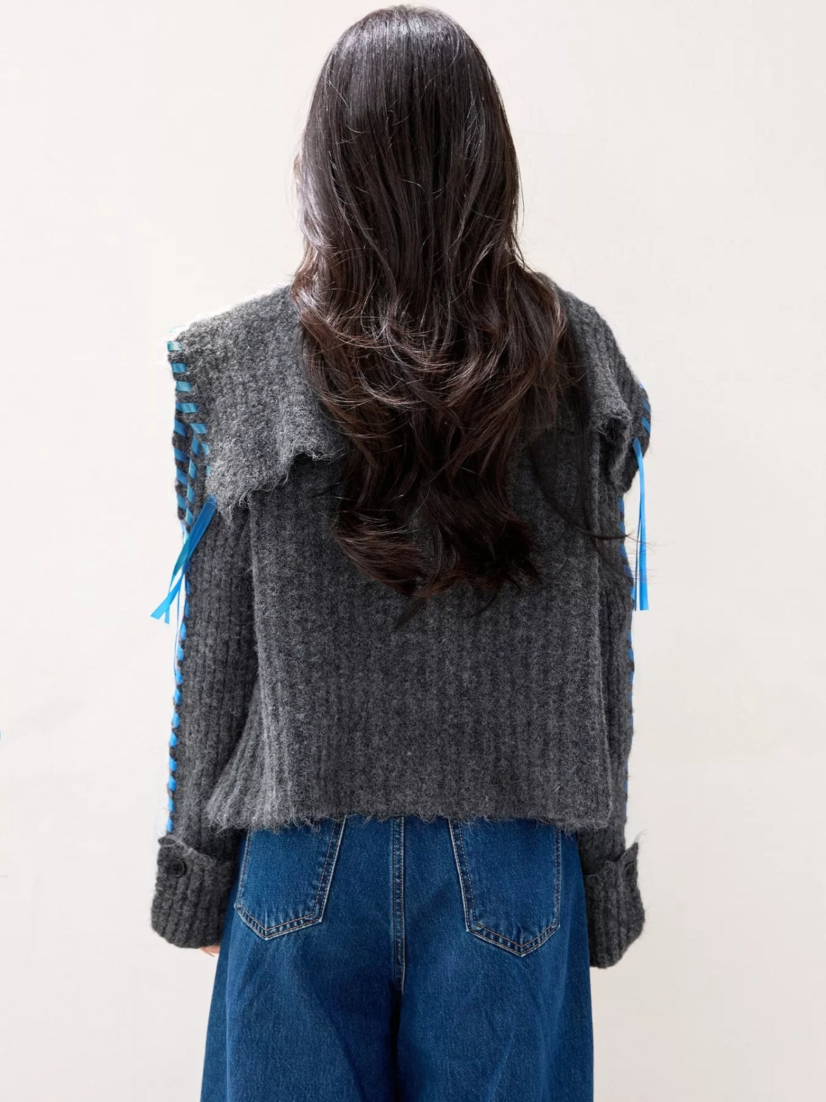 Ribbed Knit Open Front Cardigan