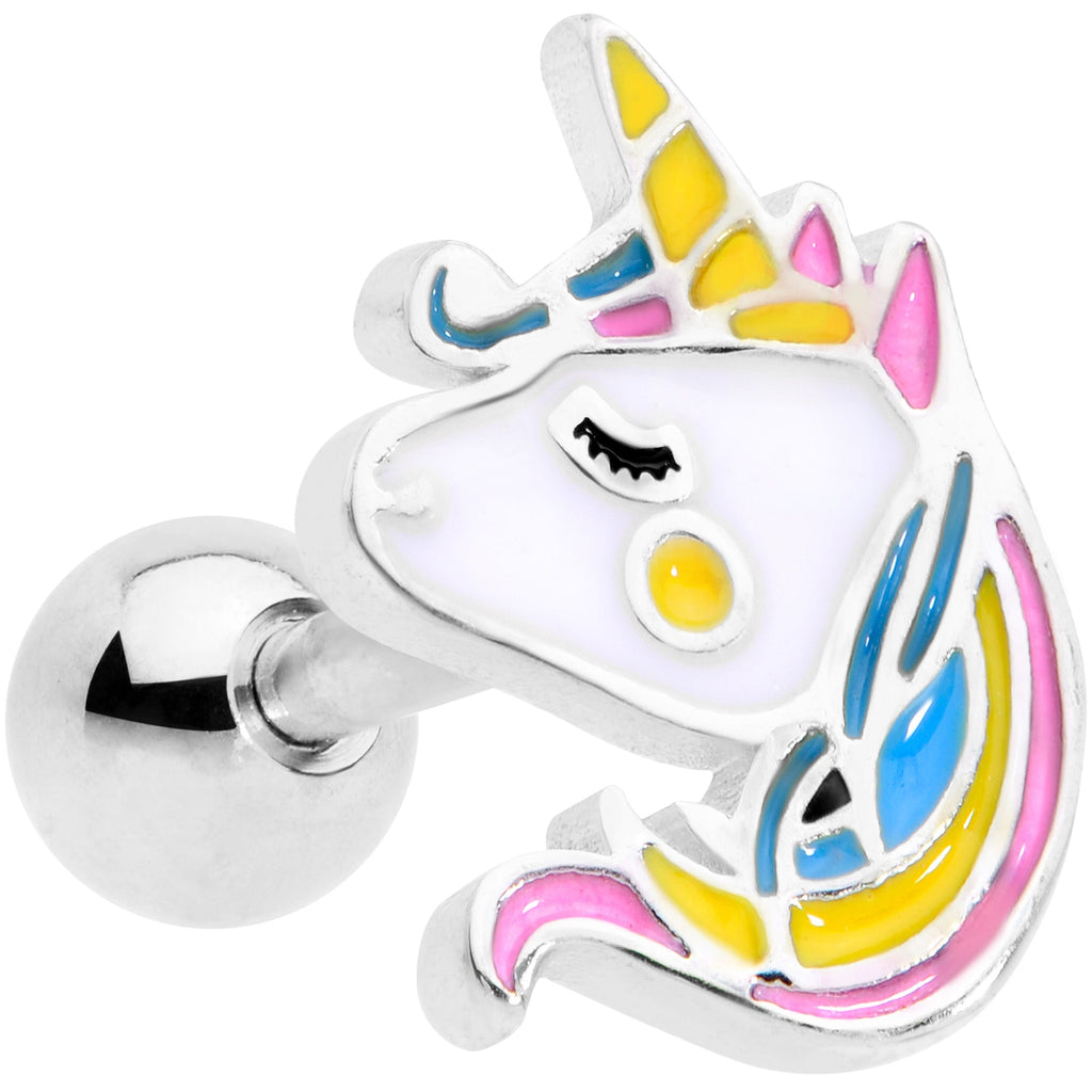16G 1/4 Pastel Unicorn Cartilage Tragus Earring