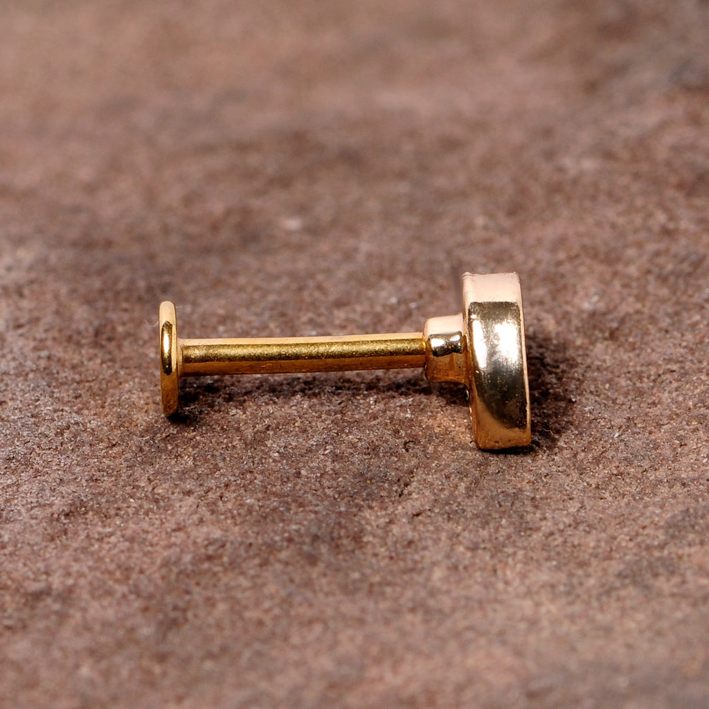 16G 5/16 Clear CZ Gem Gold Tone Swirl Labret Monroe Tragus