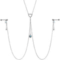 14G 5/8 Blue Gem Sun Heart Star Nipple Chain Necklace