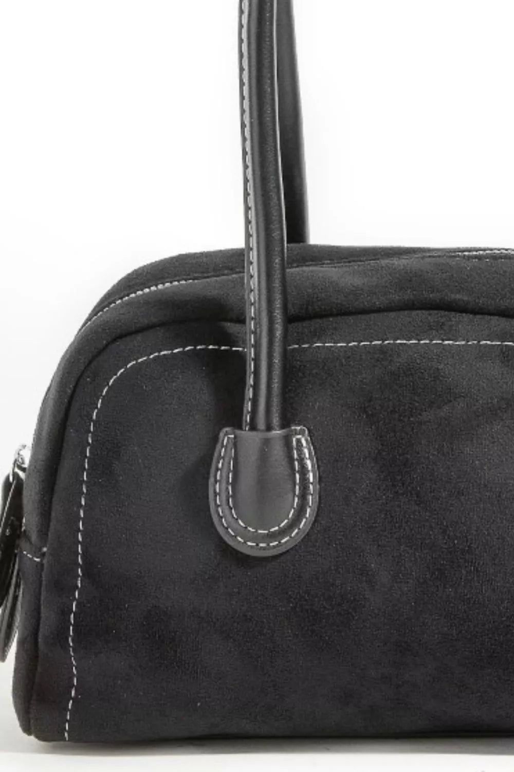 Faux Suede Baguette Hand Bag