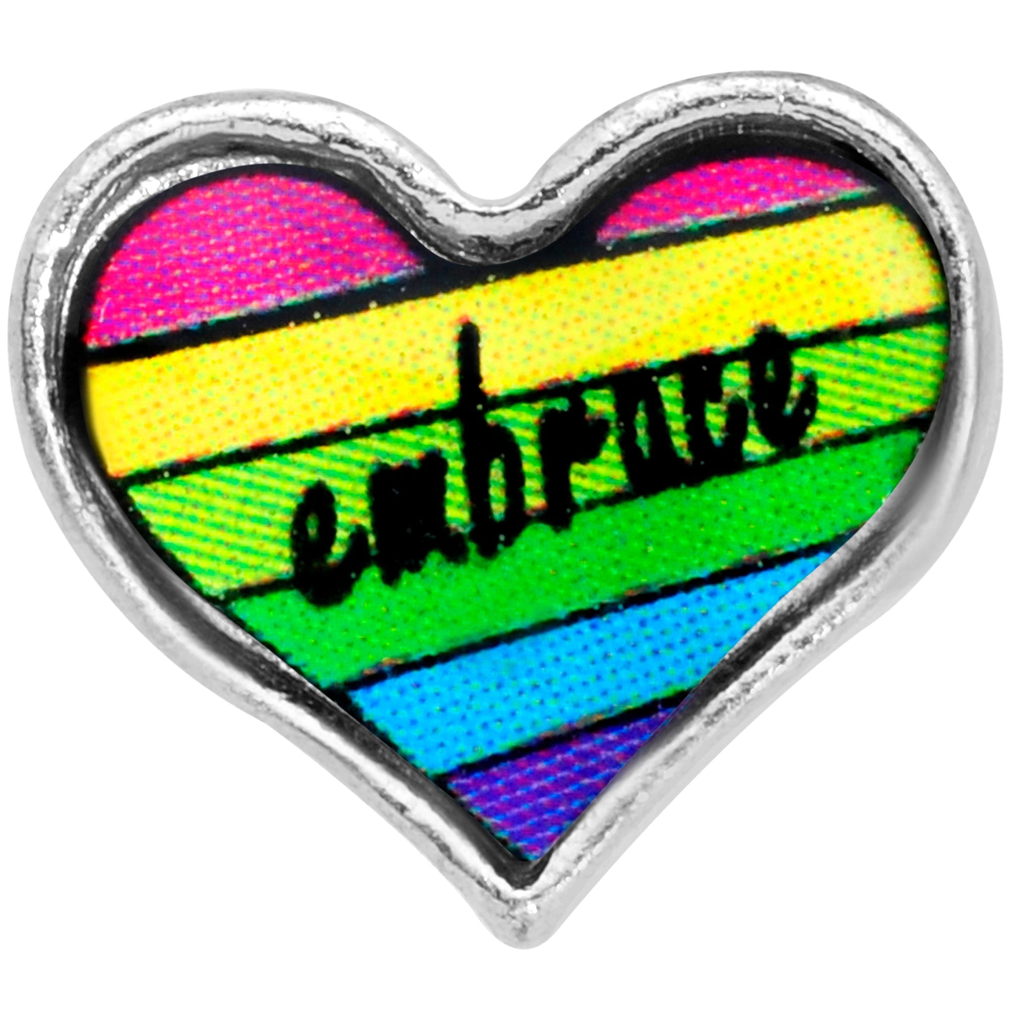 16G 1/4 Rainbow Embrace Pride Heart Cartilage Tragus